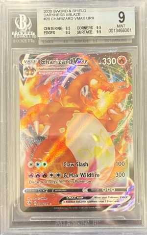Charizard VMAX - Beckett Graded 9 - 020/189 - Darkness Ablaze